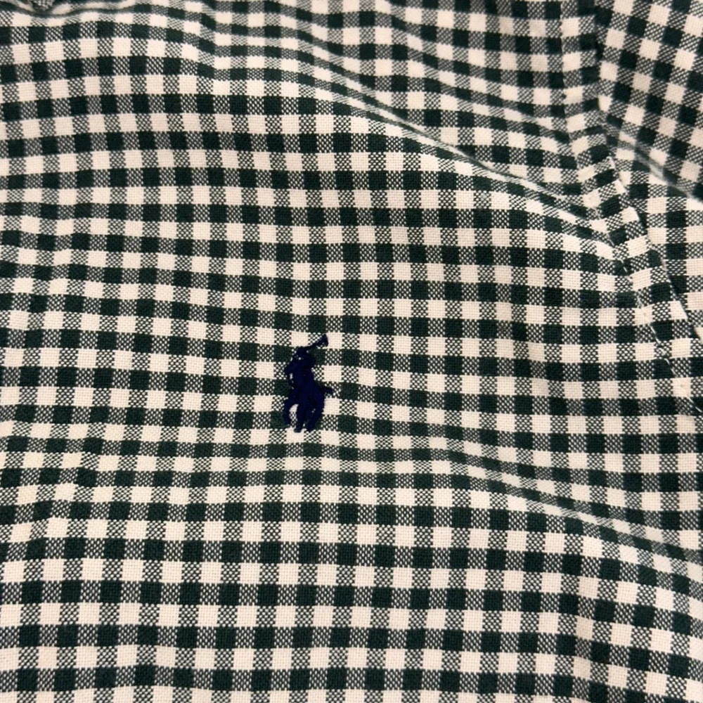 Ralph Lauren Gingham Button Down Shirt‎ Kids Size 6 Navy Blue White | Preppy